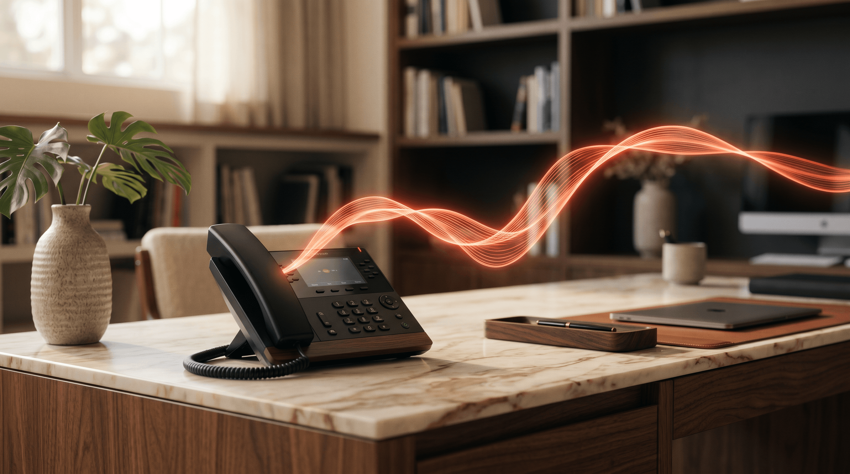 Schematische uitleg van hoe een AI-telefoniste een gesprek voert